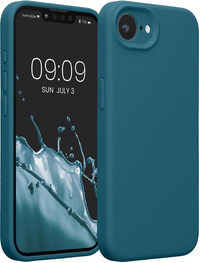 kwmobile telefoonhoesje geschikt voor Apple iPhone 17e / iPhone 16e - TPU backcover met siliconen coating - Smartphone case in mat petrol