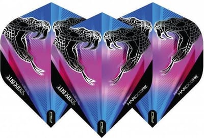 Red Dragon Peter Wright Hardcore Snakebite Flight Black Transparant - Dart Flights
