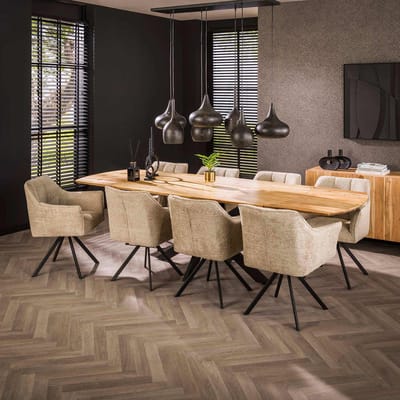 Dimehouse Uitschuifbare Eettafel Mack Deens Ovaal Acaciahout 175-275x90 cm - Hout - Scandinavisch & Basic - Deens ovaal