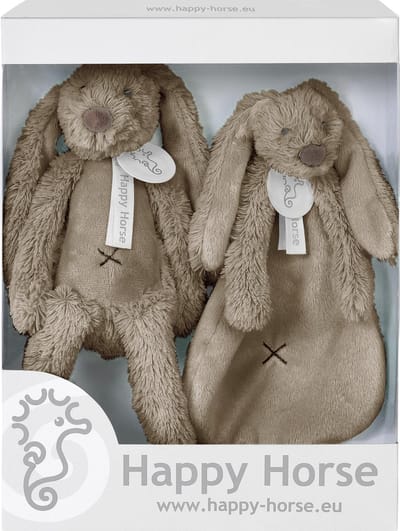Happy Horse Geschenkverpakking Konijn Richie Bruin Knuffel no. 1 - 28 cm/ Knuffeldoekje - 33 cm