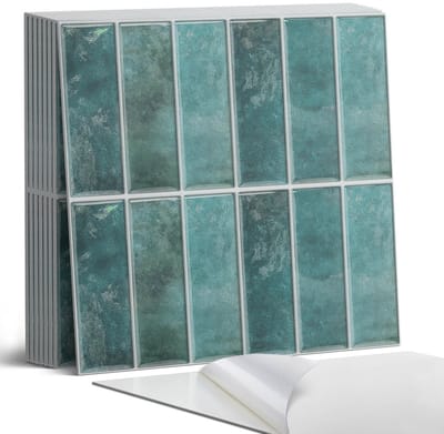 Coloray Plaktegels - Chique rechthoekige tegels Portugese Tegels - 30 cm x 30 cm - Turkoois Plaktegels - 9 stuks - Vierkant PVC Tegels - Plaktegels Keuken - Zelfklevende Vloertegels - Vinyl Tegels - Zelfklevende Tegels