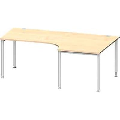 Schäfer Shop  Genius Hoekbureautafel MODENA FLEX 90°, aanbouw rechts, B 2000 mm, esdoorn