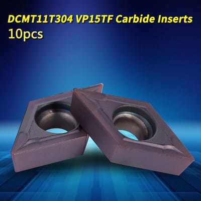 Dailygoods- Carbide Inserts 10 Stuks - DCMT11T304 - Hardmetaal - Snijblad - Draaigereedschap - Verpakking in Doos - Maat 19*11*4mm - Snij-inzetstukken