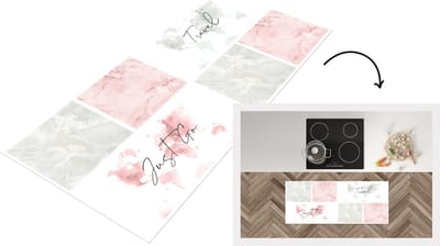 Keukenloper - Loper keuken - Wereldkaarten - Marmer - Pastel - 120x50 cm - Keukenloper vinyl