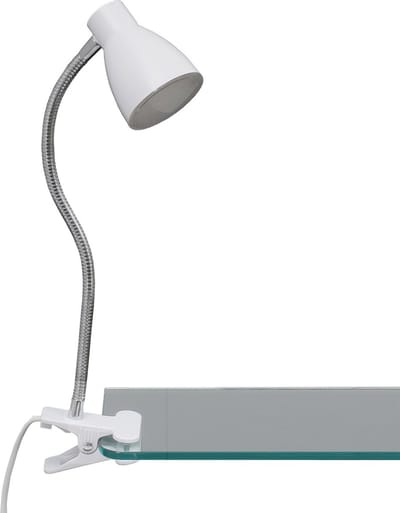 BRILONER - Klemlamp - bureaulamp - klemspot met snoer - klemlampje met verlichting - 3.5W - wit