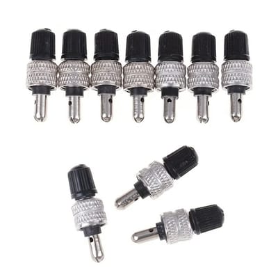 Zilverkleurige fiets ventiel cores unisex metalen binnenventiel set 10 stuks geschikt voor fietsband ventiel reparatie bicycle tool accessoires