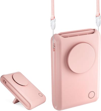 Draagbare Clip-on Ventilator USB Oplaadbaar met Koord - 3 Standen - Stille Miniventilator voor Kantoor Camping Reizen - Roze