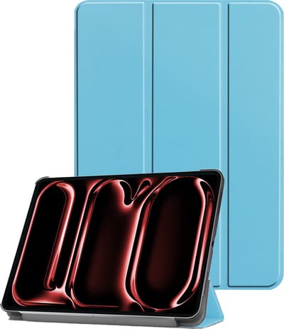 Hoes - Geschikt voor Apple iPad Pro (2024/2025) - 11 inch - Dun & Stevig - Trifold Bookcase - Hard Cover - Hardcover Book Case - Tablet Hoesje - Lichtblauw