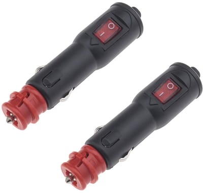 Allecto - Auto Sigarettenaansteker - 12-24V - 8A Zekering - Zwart en Rood - Universele Connector - Geschikt voor Auto en Vrachtwagens