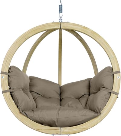 Amazonas Globo Chair Hangstoel 1-Persoons Taupe Kussens - Geïmpregneerd naaldhout