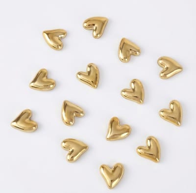 Goudkleurige hart koelkast magneten set van 10 stuks – decoratieve whiteboard magneten met glanzend hartvormig design voor koelkast en kantoor