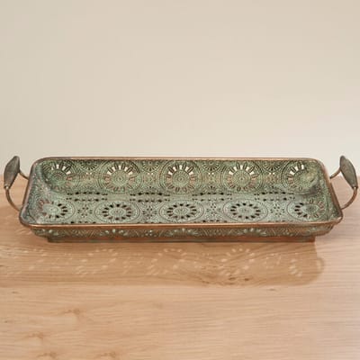 Boltze Home - Decoratieve Metalen Dienblad - Set van 2 - 51 cm - Vintage Stijl