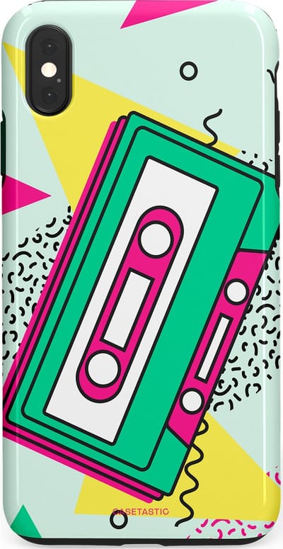 Casetastic Hoesje Geschikt voor Apple iPhone Xs Max - Stijlvolle Beschermende Duo-layer Case - Retro 80s muziek