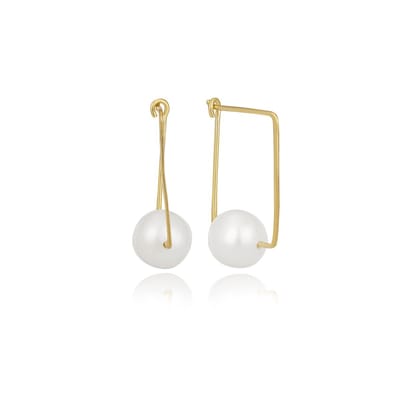 Zoetwaterparel Oorring Clip Goldplated Parel (925 Sterling Zilver) Sierlijke Trendy Oorbel Minimalistisch Meisje | Cadeau Voor Vrouw
