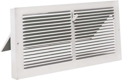 Wit Vloerrooster Plintventilatie met Terugslagklep 14x8 Inch Kanaalopening