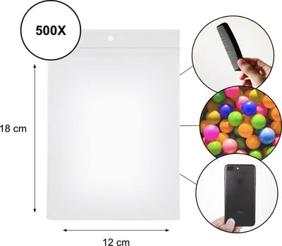 PD® - Gripzakjes - Gripzakjes 120 x 180 mm - 500 stuks - EXTRA STERK - Diamond painting zakjes - Grip zakjes - 500 stuks - Transparant