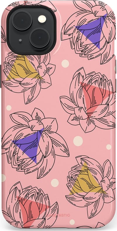 Casetastic Hoesje Geschikt voor Apple iPhone 15 Plus Magsafe - Stijlvolle Beschermende Duo-layer Case - Bloemen Pastel Roze