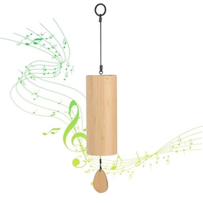 Ynkkvre -Windspel van Bamboe met Koorden – Rustgevende Klanken voor Meditatie, Ontspanning en Balans – Decoratie voor Tuin, Balkon of Woonkamer – Perfect Cadeau