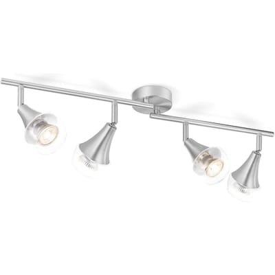 Home Sweet Home - Moderne Plafondspots - Mat Satin - Met 4 GU10 Fitting - Metaal Spotlights - 67.5 x 9 x 18cm - voor woonkamer en slaapkamer -