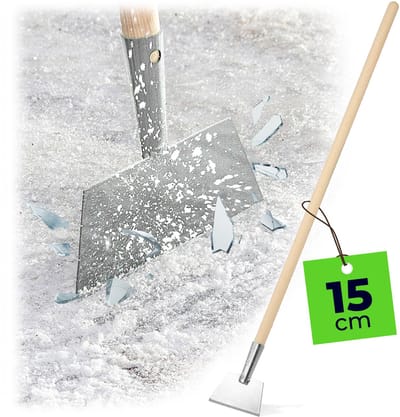 KADAX IJshacker, ijskrabber met aluminium kop, ijsschok met houten steel, gereedschap voor het verwijderen van ijs, ijsschaar met aluminium beslag, lichte stootbeugel (15 x 8 cm)