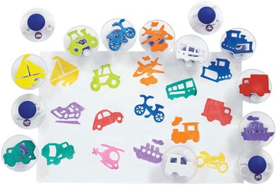 Colorations stempelset speelgoed - Easy Grip Verkeersstempels 14 stuks.