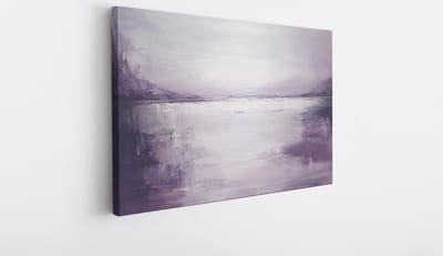 Saammp Canvas Schilderij - Paarse penseelstreken - Landschap - Abstract kunstwerk - 30x20 - Foto op canvas - Wanddecoratie - Muurdecoratie Woonkamer - Slaapkamer decoratie - Canvas Print