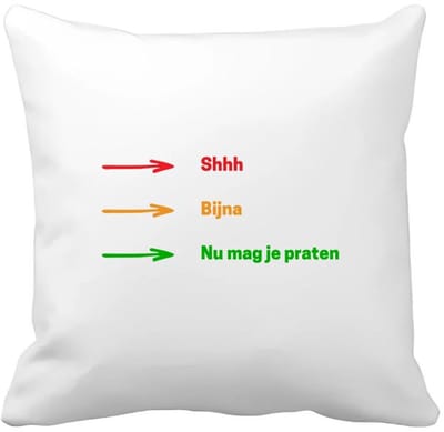 Akyol - shhh, bijna, nu mag je praten Kussen hoes - Quotes - mensen die houden van quotes - grappige tekst - quotes - verjaardag - cadeau - kado - geschenk - 40 bij 40 cm