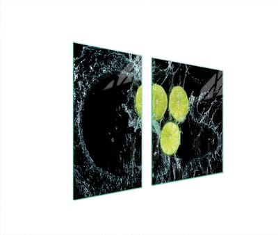 TMK ArtDeko Serie - Glazen Beschermplaat - 90x52 cm - Citroen