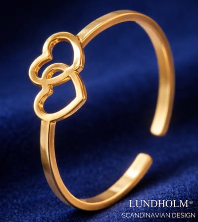 Lundholm Luxe Ring Dames Gold Plated - Premium Stainless Steel - Verstelbare Ring - Cadeau voor Vrouw - Scandinavisch Design