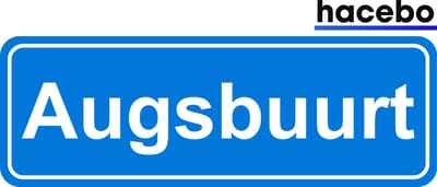 Hacebo - Plaatsnaam Sticker - 29x10 CM - Augsbuurt sticker - Verkeersborden sticker - grappige cadeaus - Augsbuurt