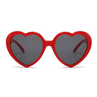 Dailygoody - Rode hartvormige zonnebril - Retro zonnebril - UV400 bescherming - Rood - Perfect voor buitenactiviteiten - Liefdeszonnebril - Geschikt v.