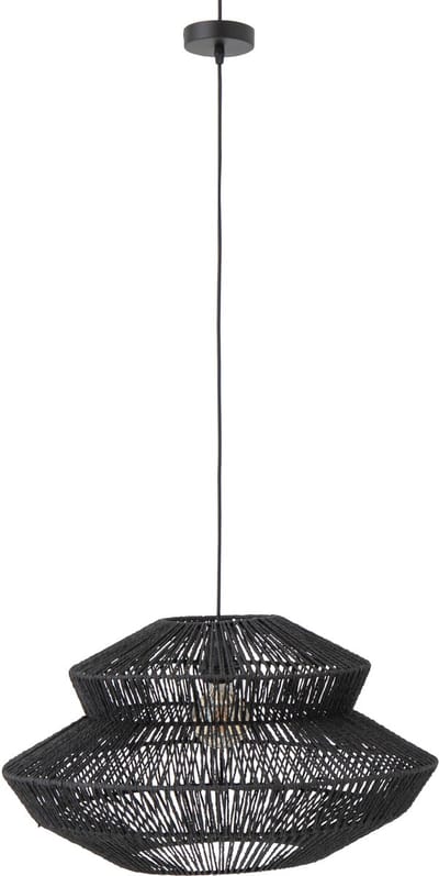 J-Line hanglamp Touw - metaal - zwart - small