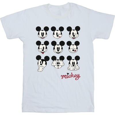 Disney Jongens Mickey Mouse Veel gezichten T-Shirt (Wit)