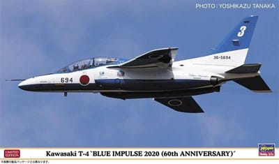 Hasegawa Modelbouwpakket Auto - 02356 Kawasaki T-4 Blue Impulse - 2020 60TH Anniversary Plastic - 1:72 - Modelbouw