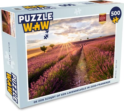 Puzzel De zon schijnt op een lavendelveld in Zuid-Frankrijk - Legpuzzel - Puzzel 500 stukjes