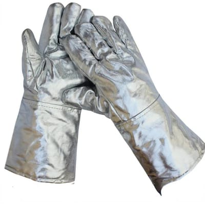 400 Graden Hittebestendige Handschoenen Anti Hoge Temperatuur Verdikte Veiligheidshandschoenen Aluminiumfolie Keuken Zelfverdedigingshandschoenen gray