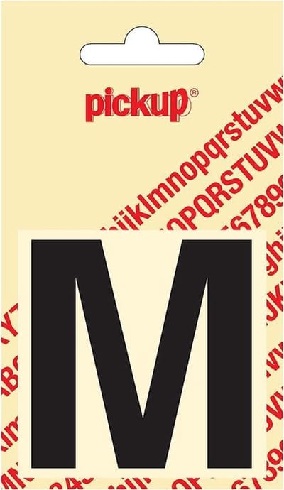 Pickup plakletter Helvetica 60 mm - zwart M