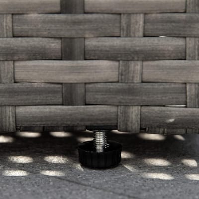 Zonne-eiland 3 Personen met Luifel – HomeByNicole Luxe Rotan Lounge Set Grijs – 4-Delige Modulaire Tuinset met Kussens – Weerbestendig Outdoor Daybed met Zonnedak – Tuin & Balkon Loungeset 230x145 cm