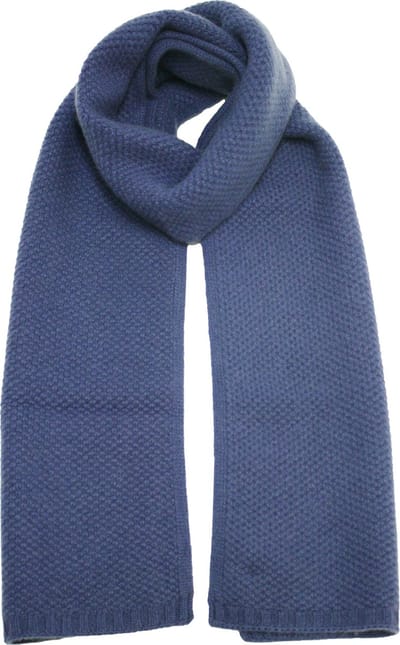 Hommard Cashmere Scarf Milky Way, Blauw, Rockpool Blue, Heavy Seed stitch, Sjaal, Dikke Sjaal, Warm, Heren, Dames, Unisex, Winter