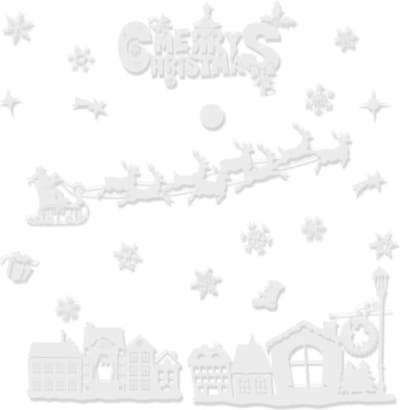 Kerst Raamstickers Set - Kerst stickers - Raamfolie - Raamstickers kerst - Kerstversiering - Kerststickers - Kerstraamstickers - Raamdecoratie kerst - Feestdagen - sneeuwvlokken - 66 cm