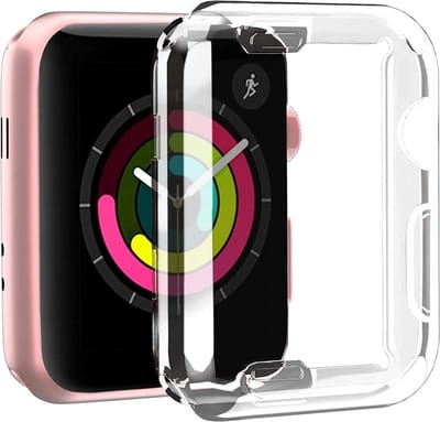 Screenprotector + Hoesje geschikt voor Apple Watch SE 44 mm - Siliconen TPU Case Transparant - Volledige 360 Graden Bescherming