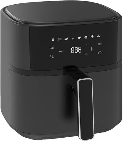 Airfryer - 6.5L Heteluchtfriteuse 625A - met LED-display - Snelverwarming van 1700W - Metalen Binnenmand - 8 programma's - 80-200℃ - Zwart