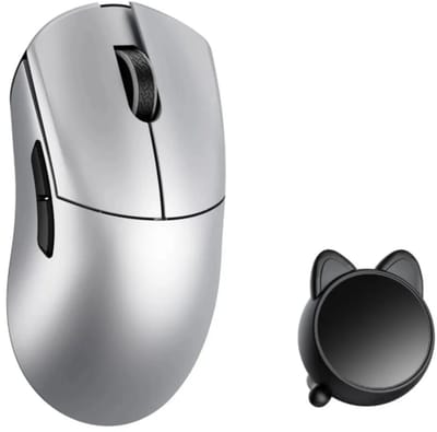 WLMouse Huan Stainless Magnesium Alloy Wireless Silver - Muis - Draadloos - 5 knoppen - 8000Hz - PAW 3950HS - Zilver