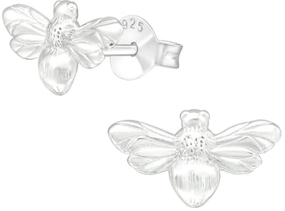 Joy|S - Zilveren Bij oorbellen - 12 x 6 mm - massief zilver - oorknoppen