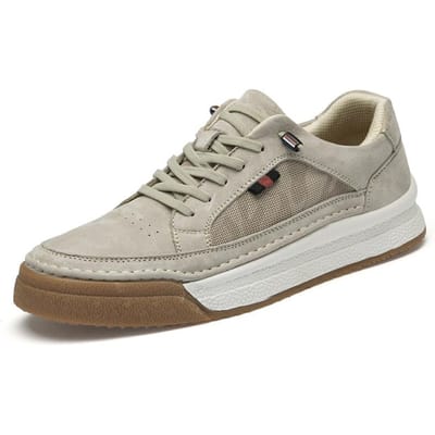 Bovenlaag Leer Herenschoenen Nieuwe Skateboard Schoenen Trendy Veelzijdige Sport Casual Suède Platform Skateboard Schoenen 44 beige
