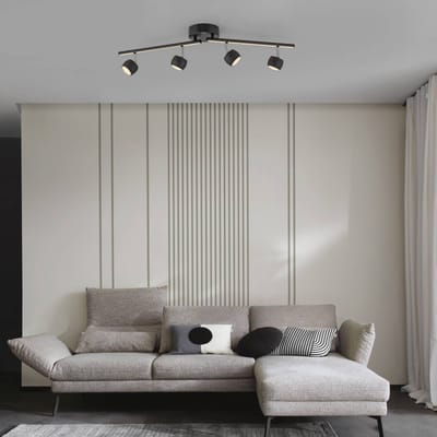 JUST LIGHT. GmbH JUST LIGHT. LED plafondspot Jarik, 4-lamps, zwart, 3.000 K