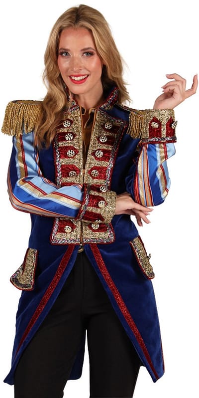 Thetru Carnavalsjas Dames - Luxe Carnavalsjas - Velvet Sensation - Blauw - Dames - Maat L