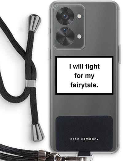 Case Company® - Hoesje met koord geschikt voor OnePlus Nord 2T hoesje met Koord - Fight for my fairytale - Telefoonhoesje met Zwart Koord - Bescherming aan alle Kanten en Over de Schermrand