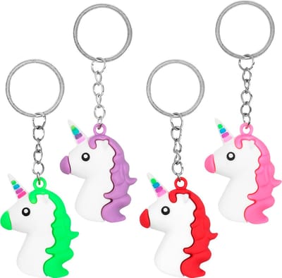 Boland - Set 4 sleutelhangers Eenhoorn - Pinata vulling - Uitdeelcadeautjes - Verjaardag - Sleutelhanger