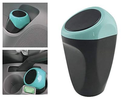 Famanu – Mini auto vuilnisemmer van kunststof, compacte afvalcontainer voor auto en kantoor